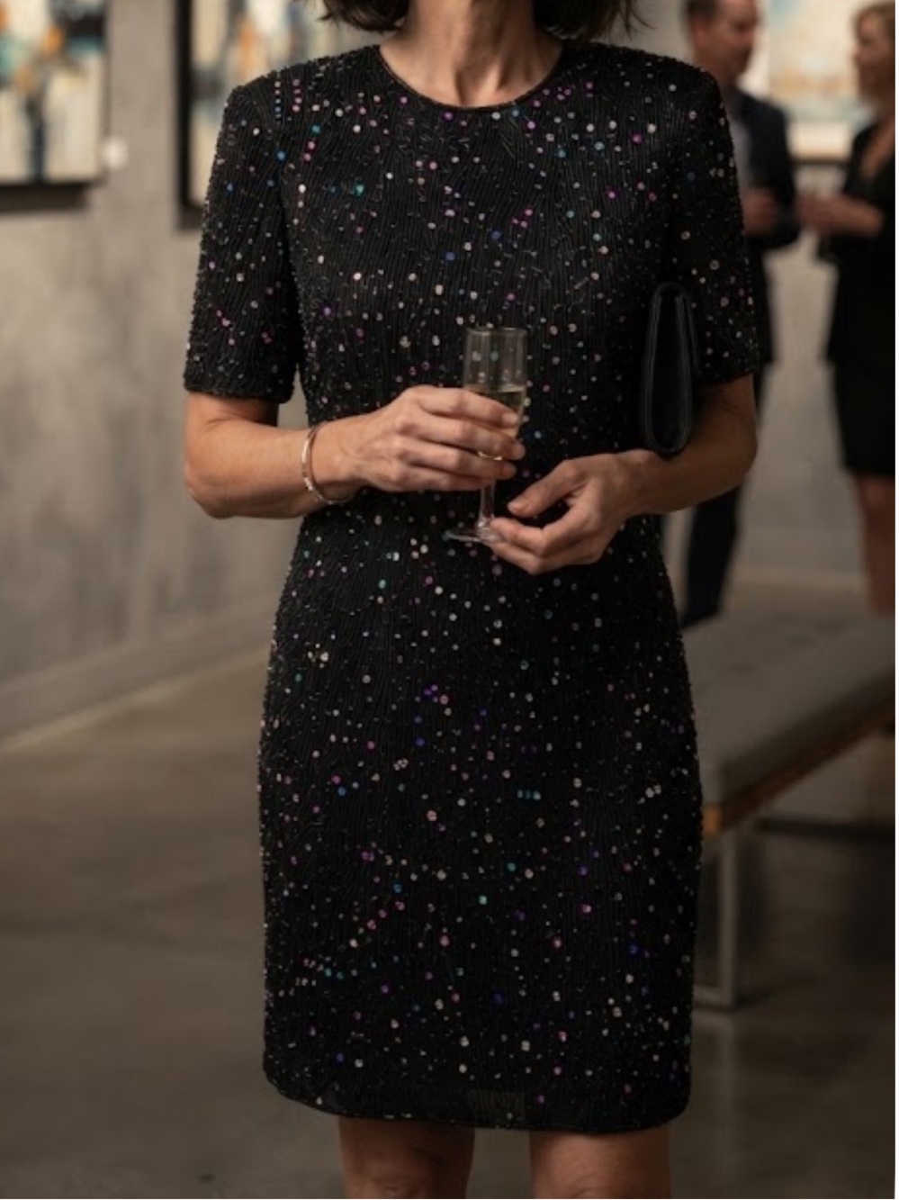 Vintage Stenay Silk Beaded Dress